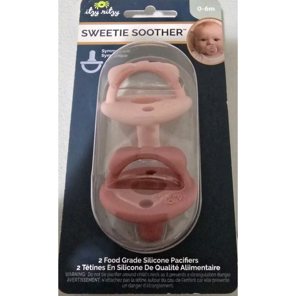 Itzy Ritzy Sweetie Soother Pacifier Set (0M+)‎ 4 Pack Food Grade Silicone